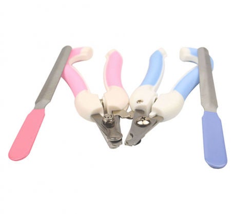 بيوينتي طقم مقص لتزيين الحيوانات الأليفة وقصافة أظافر مكون من قطعتين وردي / فضي 14.5x5.8سم - Image 4