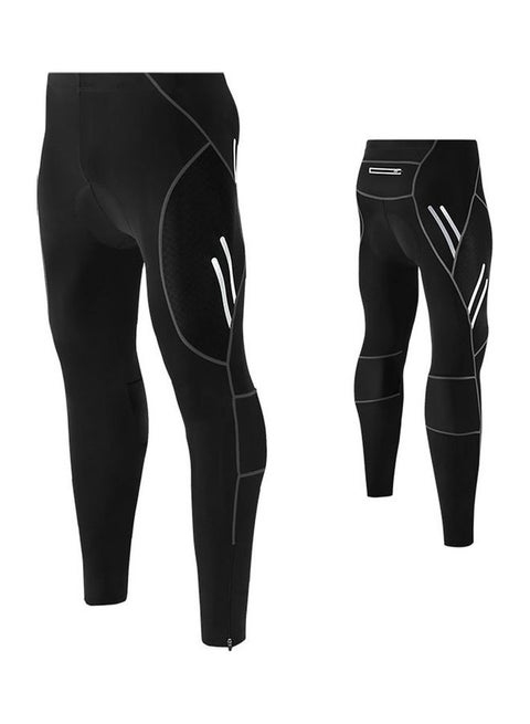Men's Padded Long Bicycle Compression Tights Breathable Pant