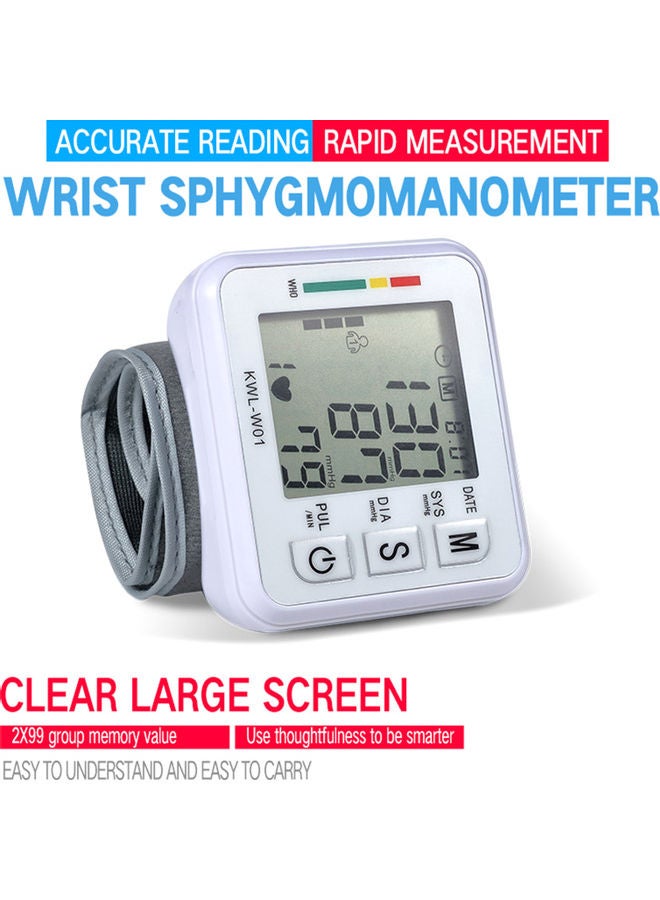 Wrist Type Sphygmomanometer without Voice