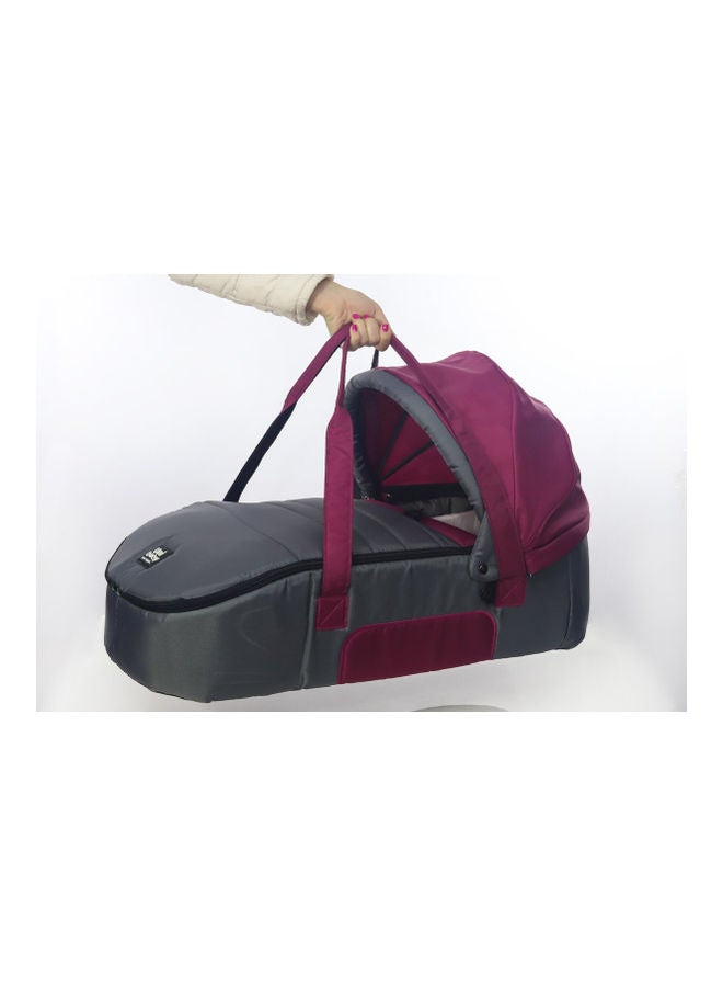 Carry Cot Burgundy/ Grey