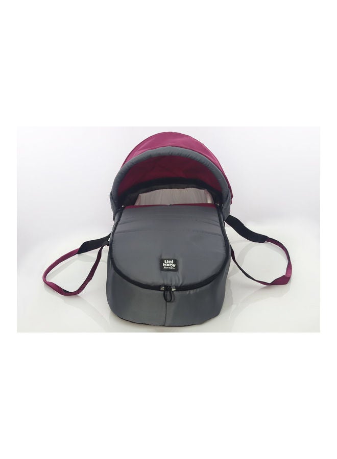 Carry Cot Burgundy/ Grey
