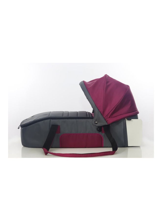Carry Cot Burgundy/ Grey
