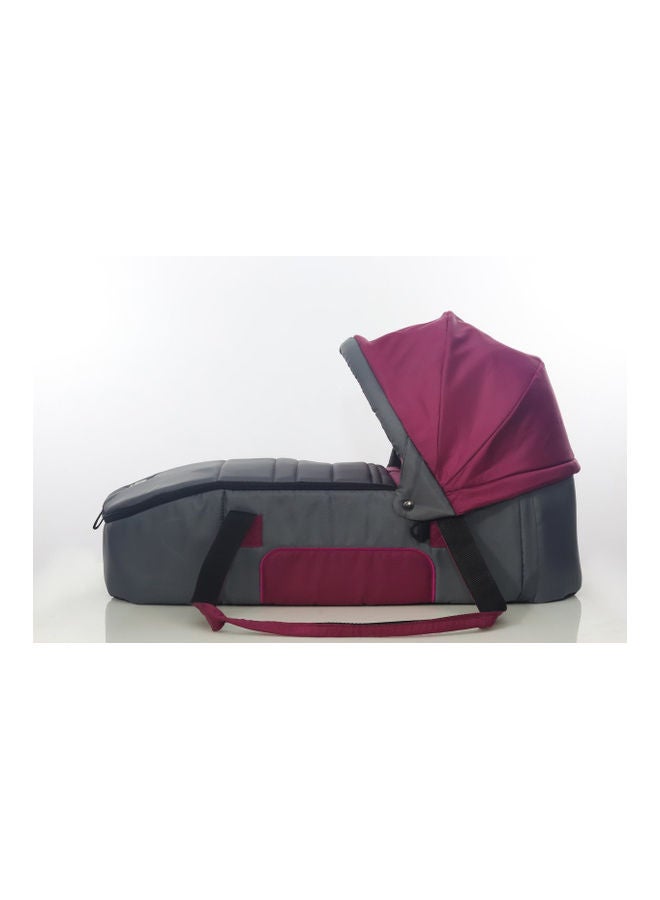 Carry Cot Burgundy/ Grey