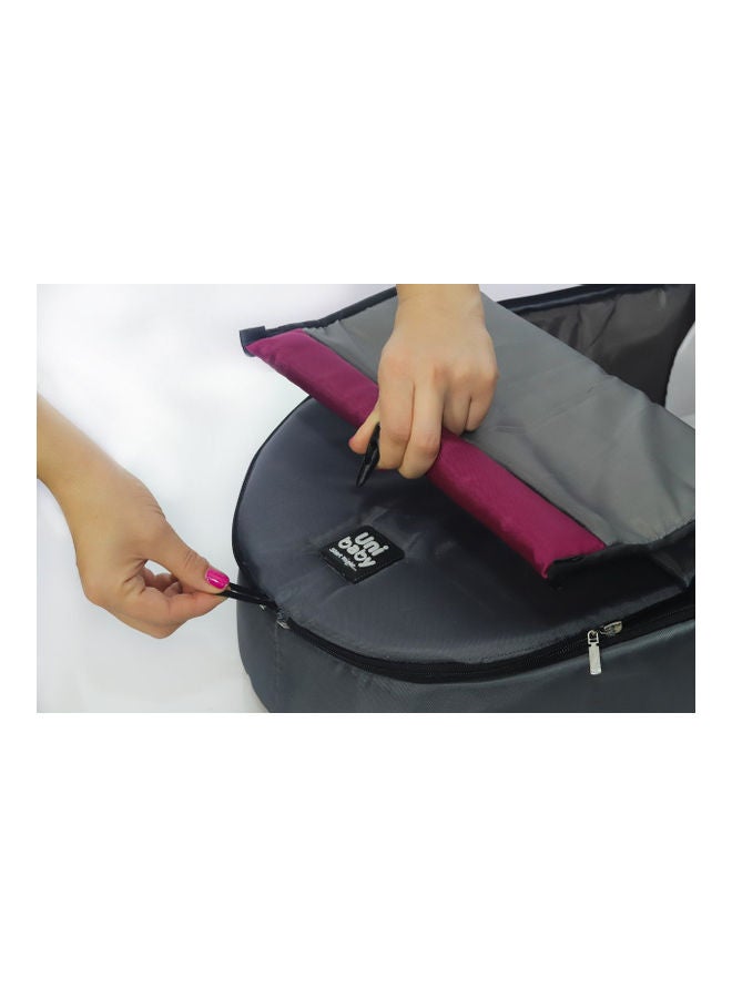 Carry Cot Burgundy/ Grey