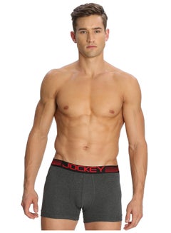 JOCKEY Zone Stretch Boxer Brief Grey/Red 
