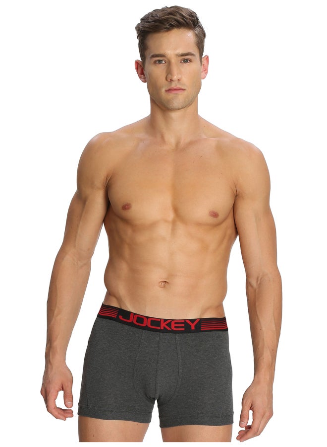 JOCKEY Zone Stretch Boxer Brief Grey/Red 