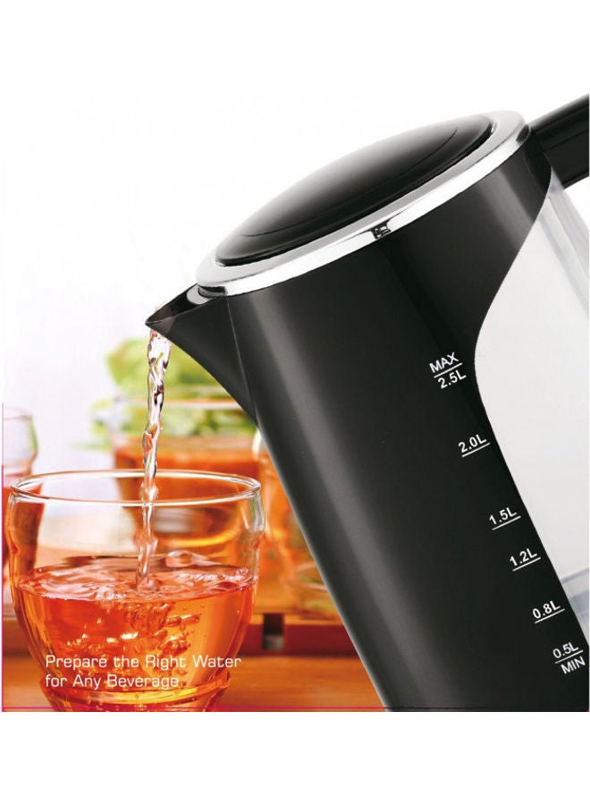 بادريق غلاية ماء كهربائية 2.5 L 2200 W BEK1816 أسود/ فضي  - Image 3