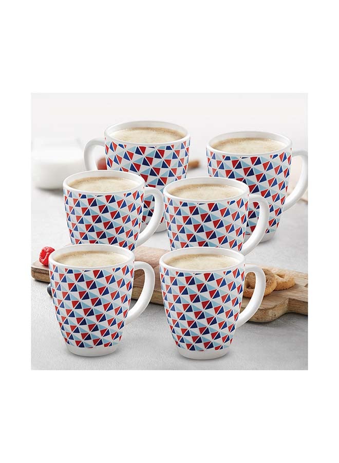 BOROSIL 6-Piece Mug Set White/Red/Blue 400ml - Image 3
