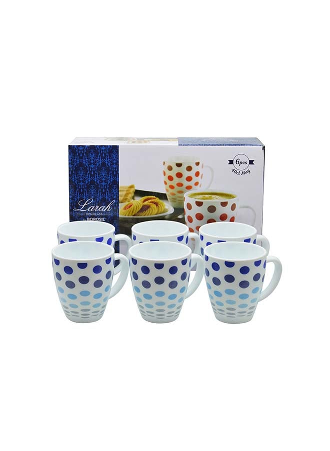 BOROSIL 6-Piece Mug Set White/Blue/Grey 400ml - Image 2