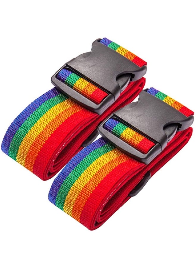 2-Piece Adjustable Luggage Belt Set Multicolour  - Image 1