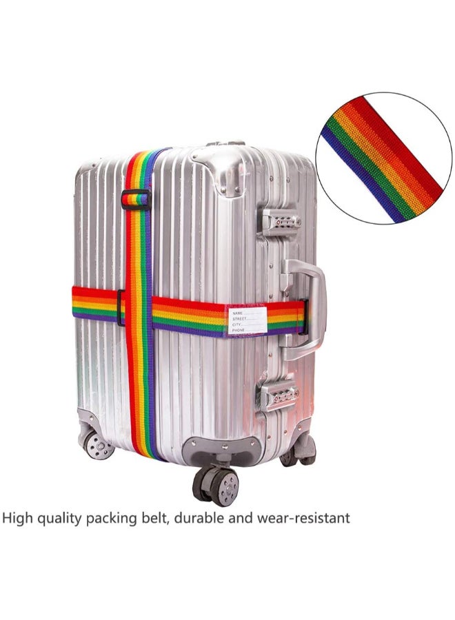 2-Piece Adjustable Luggage Belt Set Multicolour  - Image 3
