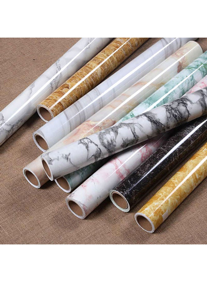 Marble Pattern Water-resistant Wall Sticker Black/White - Image 4