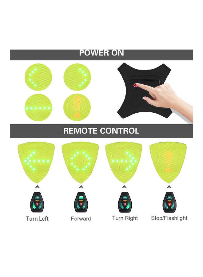 Generic - USB Rechargeable Reflective Vest Backpack with LED Turn Signal Light Remote Control - Image 1