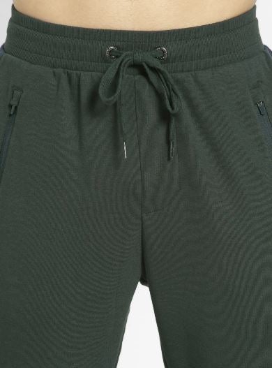 JOCKEY Comfortable Ribbed Waistband Athleisure Track Pant Green/Navy Blue  - Image 4