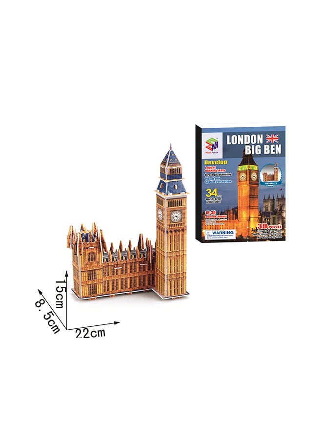 34-Piece London Big Ben 3D Puzzle Set - Image 3