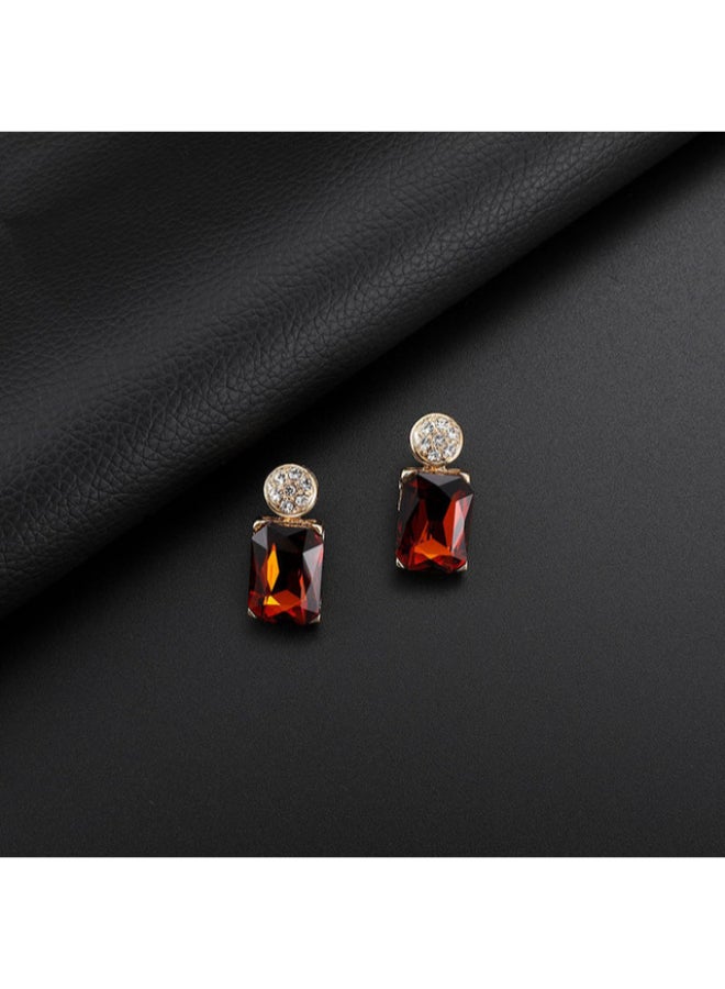 جولي طقم قلادة وأقراط وخاتم وسوار مرصع بالأحجار الكريمة مكون من 4 قطع - Image 2