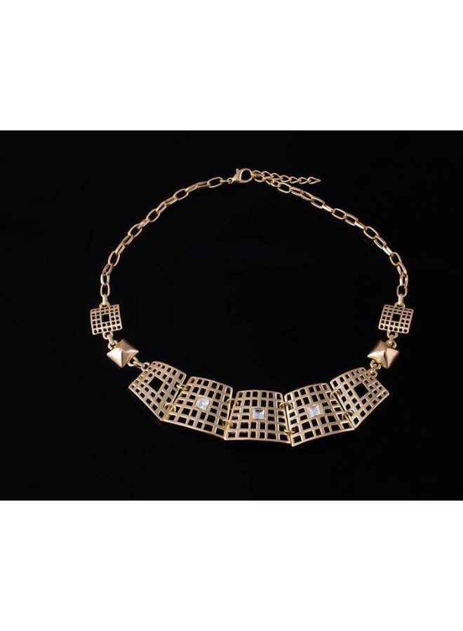 جولي طقم قلادة وأقراط وخاتم وسوار مرصع بالأحجار الكريمة مكون من 4 قطع - Image 3