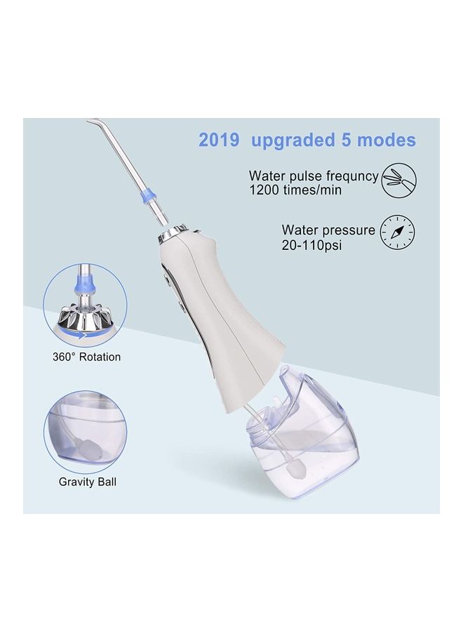 h2ofloss - Cordless Water Dental Flosser, Portable Oral Irrigator For Teeth, Braces, Rechargeable And Ipx7 Waterproof Teeth Cleaner For Home Travel Hf6 White 300ml - Image 1