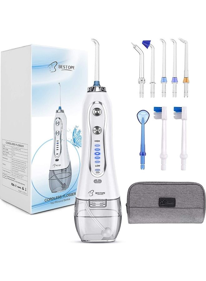Bestope Cordless Portable Dental Water Flosser White 300ml - Image 1