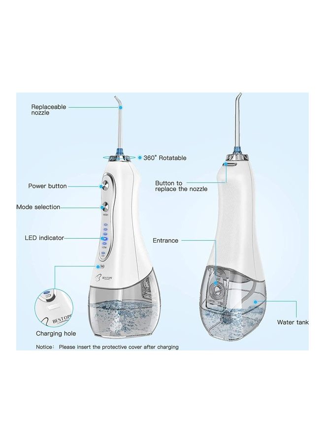 Bestope Cordless Portable Dental Water Flosser White 300ml - Image 3