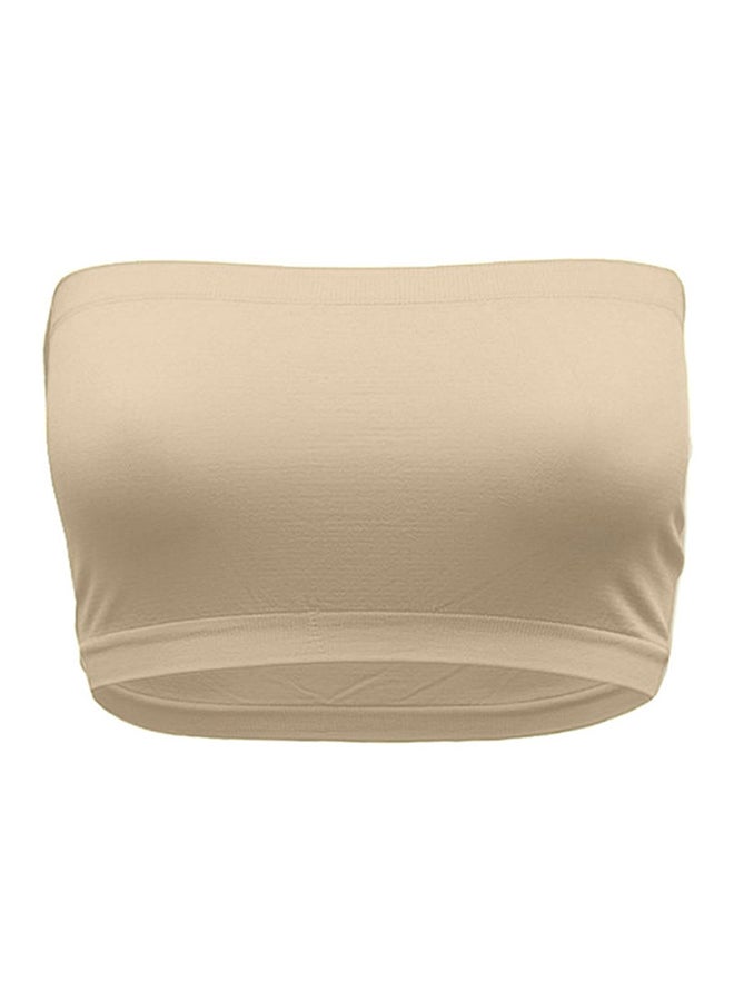Glamroot - Non-Padded & Non-Wired  Strapless Stretch Tube Bra Beige - Image 1