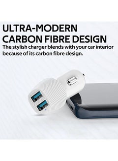 PROMATE 3.4A Car Charger, Universal Compact 3.4A Fast Charging Car Adapter with Smart Output Compatible and Short Circuit Protection for Smartphones, Tablet, All USB Enabled Devices, VolTrip-Duo White/Silver  - Image 4