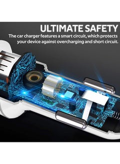 PROMATE 3.4A Car Charger, Universal Compact 3.4A Fast Charging Car Adapter with Smart Output Compatible and Short Circuit Protection for Smartphones, Tablet, All USB Enabled Devices, VolTrip-Duo White/Silver  - Image 5