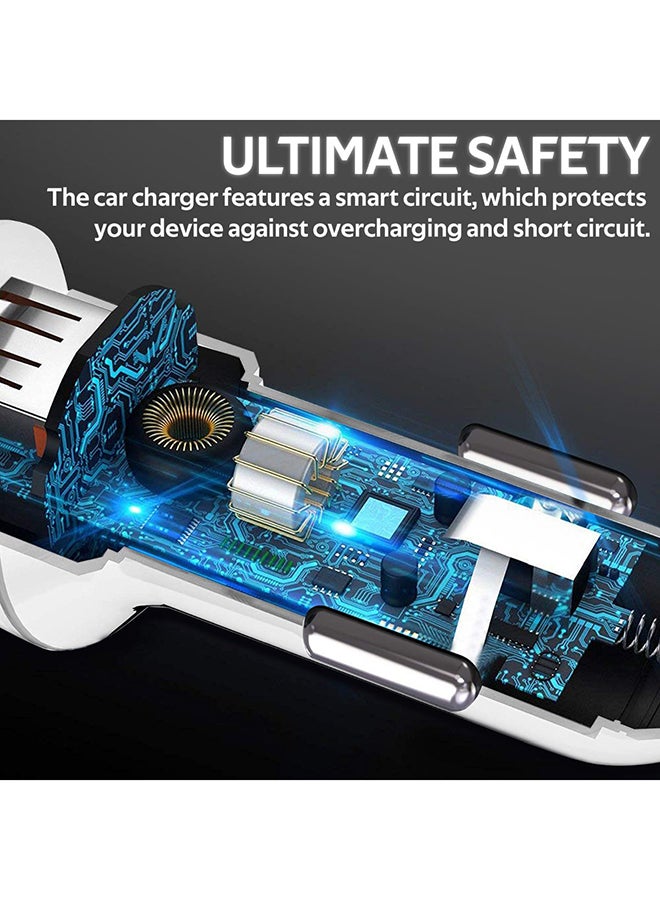 PROMATE 3.4A Car Charger, Universal Compact 3.4A Fast Charging Car Adapter with Smart Output Compatible and Short Circuit Protection for Smartphones, Tablet, All USB Enabled Devices, VolTrip-Duo White/Silver  - Image 5