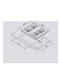 MASTERgas Glass Hob 4-Burner Gas Stove H64GBCX Black  - Image 3