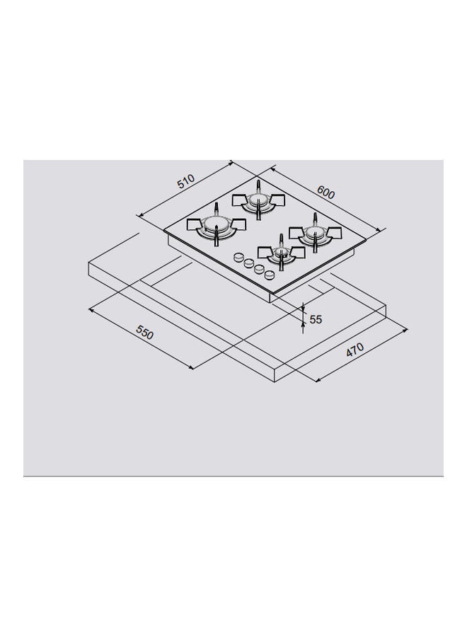 ماستر غاز موقد غاز بـ4 شعلات من الزجاج H64GBCX أسود - Image 3
