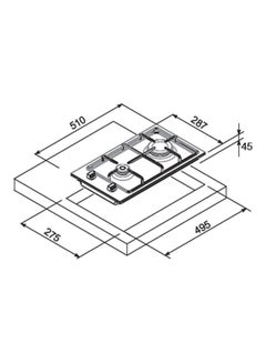 MASTERgas Glass Hob 2-Burner Gas Stove H32GBCX Black  - Image 3