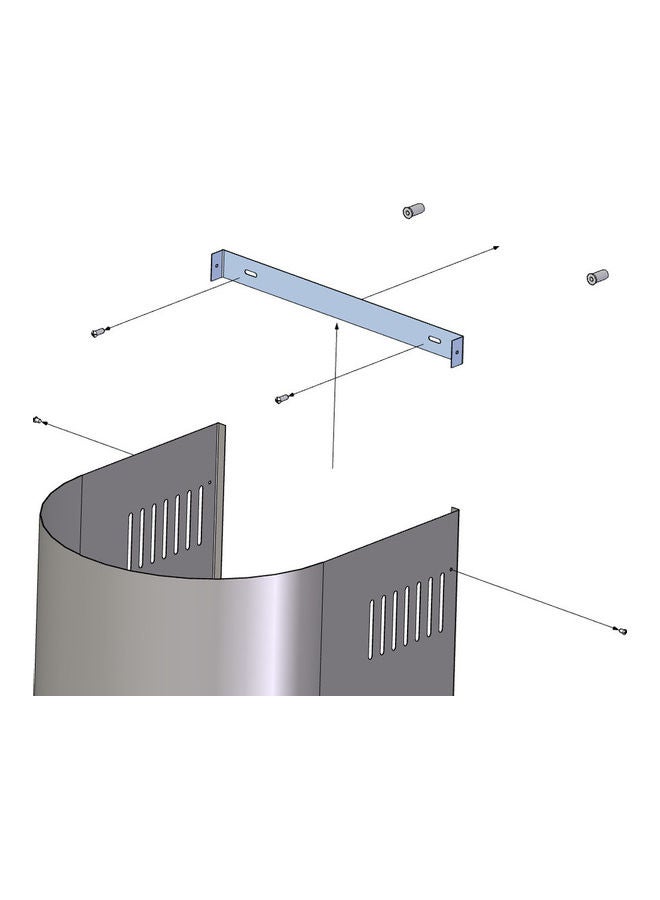 ماستر غاز شفاط مطبخ بضوء LED سبوت بقدرة 380 وات 383 W MGHG90 فضي - Image 5