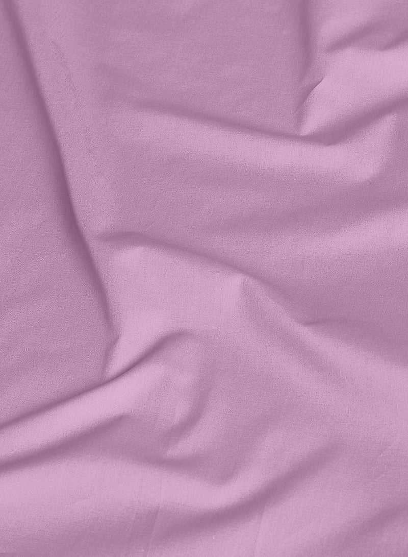 Duvet Cover Set- 100% Cotton 180 Thread Count With 1 Duvet Cover 200X200 Cm And 2 Pillow Cover 50X75 Cm - For Queen Size Mattress Cotton Lilac