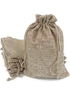 Generic 50-Piece Burlap Bags with Drawstring Brown  - Image 1