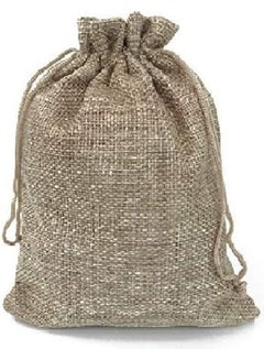 Generic 50-Piece Burlap Bags with Drawstring Brown  - Image 2
