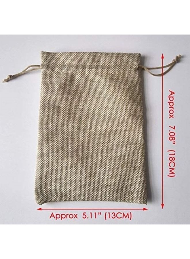 Generic - 50-Piece Burlap Bags with Drawstring Brown - Image 1