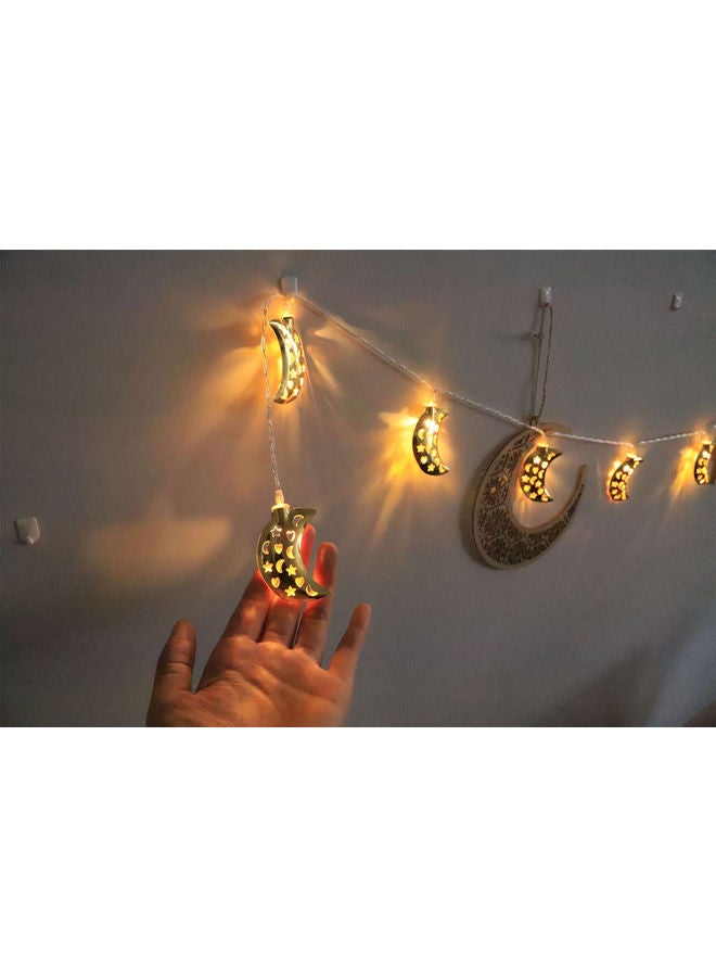 شريط إضاءة LED على شكل قمر من 10 قطع أبيض دافئ  - Image 3