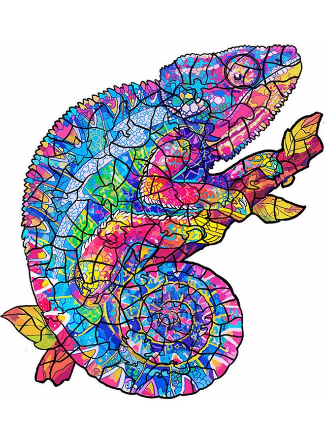 لعبة ألغاز خشبية بتصميم حيوان تشاميليون مكونة من 98 قطعة