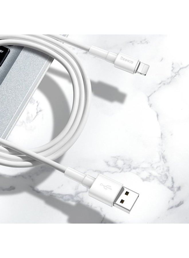 Mini USB Lightning Cable 2.4A White