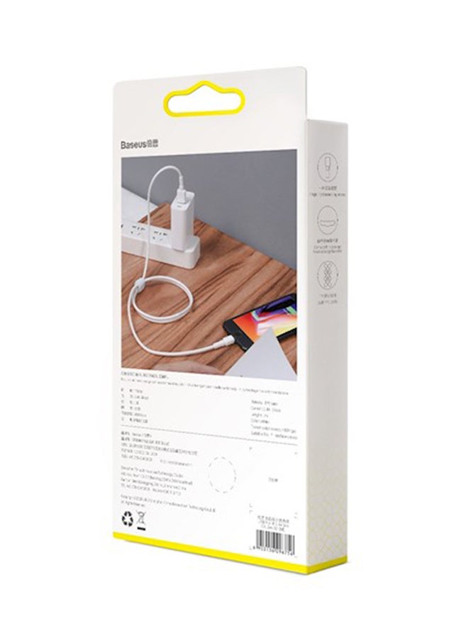 Mini USB Lightning Cable 2.4A White