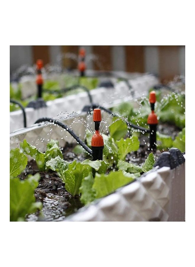 Generic - 10-Piece Micro Spray Adjustable 360 Degree Water Flow Irrigation Drippers Black/Orange 21 x 3cm - Image 1