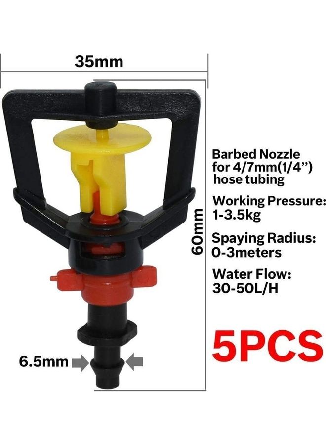 5-Pieces Garden Irrigation Rotating Misting System Multicolour 3.5 x 6cm - Image 3
