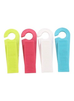Generic 4-Piece Door Stoppers with ABS Hook Multicolour 13.97x13.96x4.83cm  - Image 1