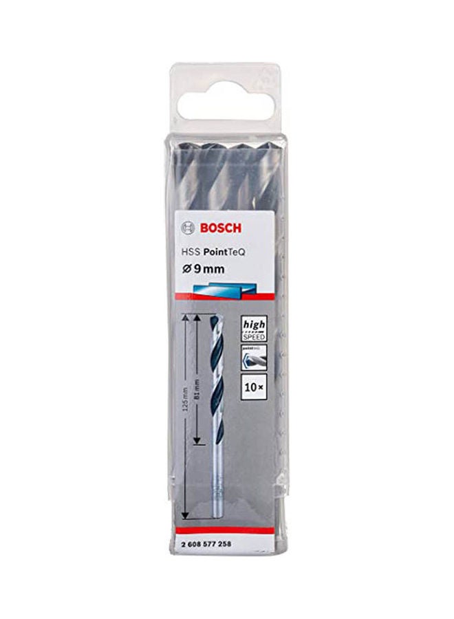 BOSCH Hss Twist Drill Bit Pointteq  Pack Of 10 Silver 