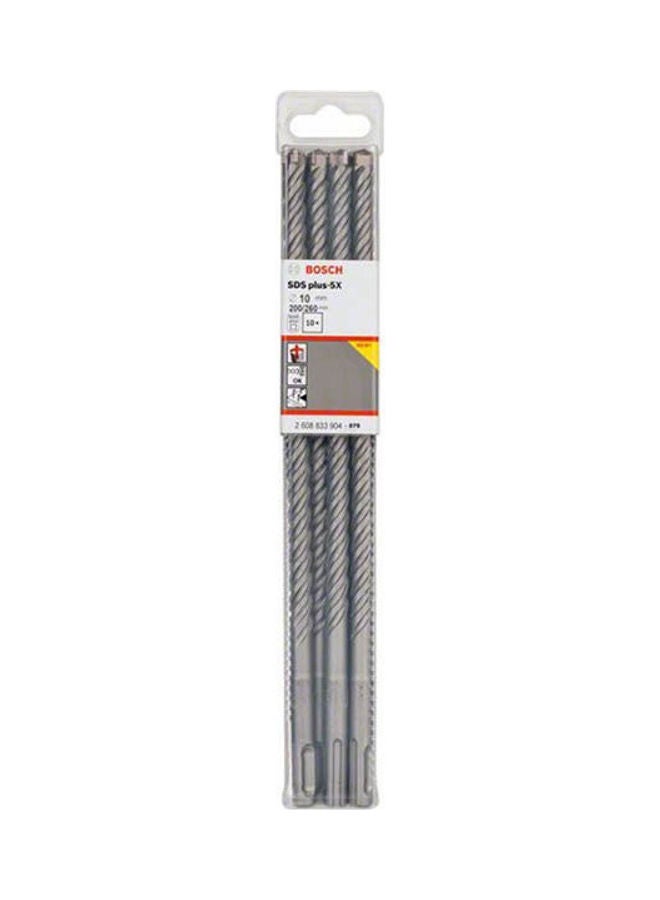 BOSCH Sds Plus-5X, For Reinforced Concrete Hammer Bits 10Pcs Silver 10x200x260mm 
