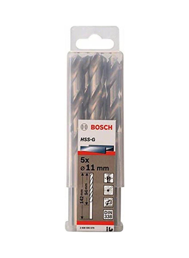 BOSCH Metal Drill Bits Hss-G   5 Pcs Silver 