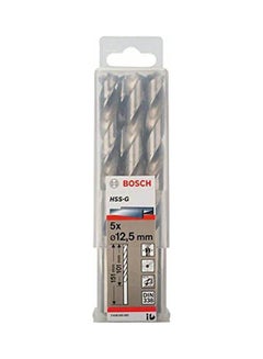 BOSCH Metal Drill Bits Hss-G    5 Pcs Silver 12.5mm 