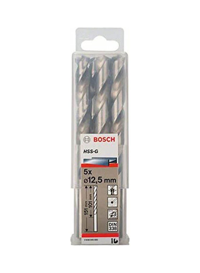 BOSCH Metal Drill Bits Hss-G    5 Pcs Silver 12.5mm 