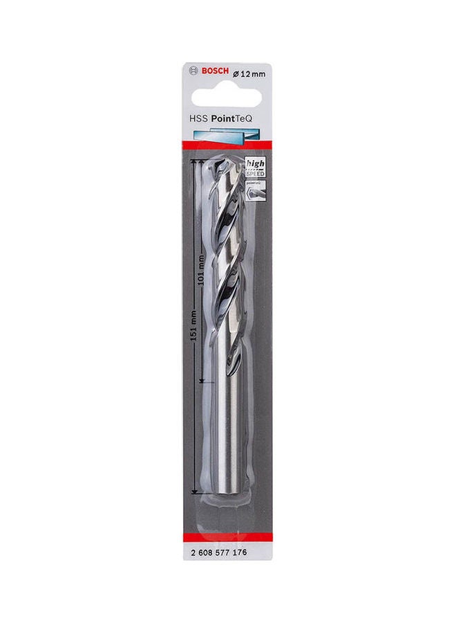 BOSCH Hss Twist Drill Bit Pointteq Silver 12mm 