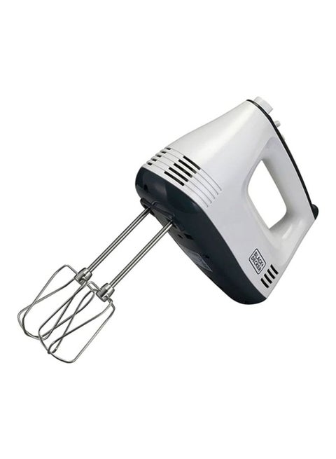 مضرب بيض يدوي كهربائي من بلاك اند ديكر للخفق و العجن مزود ب 5 سرعات 300 W M350-B5 أبيض\فضي\أسود
